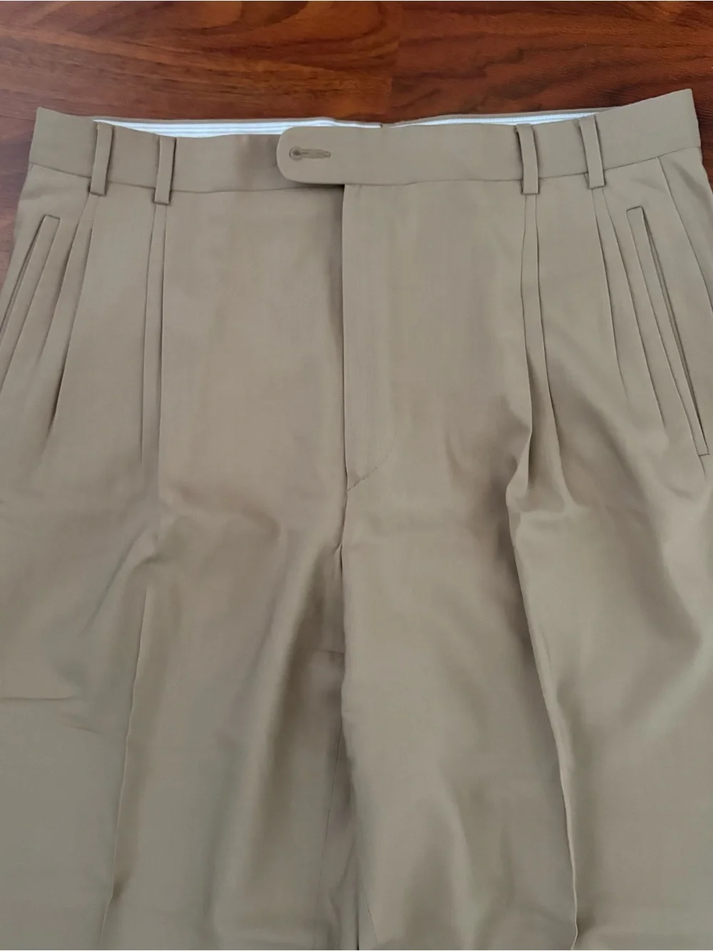 Zanella Jesse Mens Wool Pleated Dress Pants 35x30 Tan Beige Cuffed Slacks Italy⁠